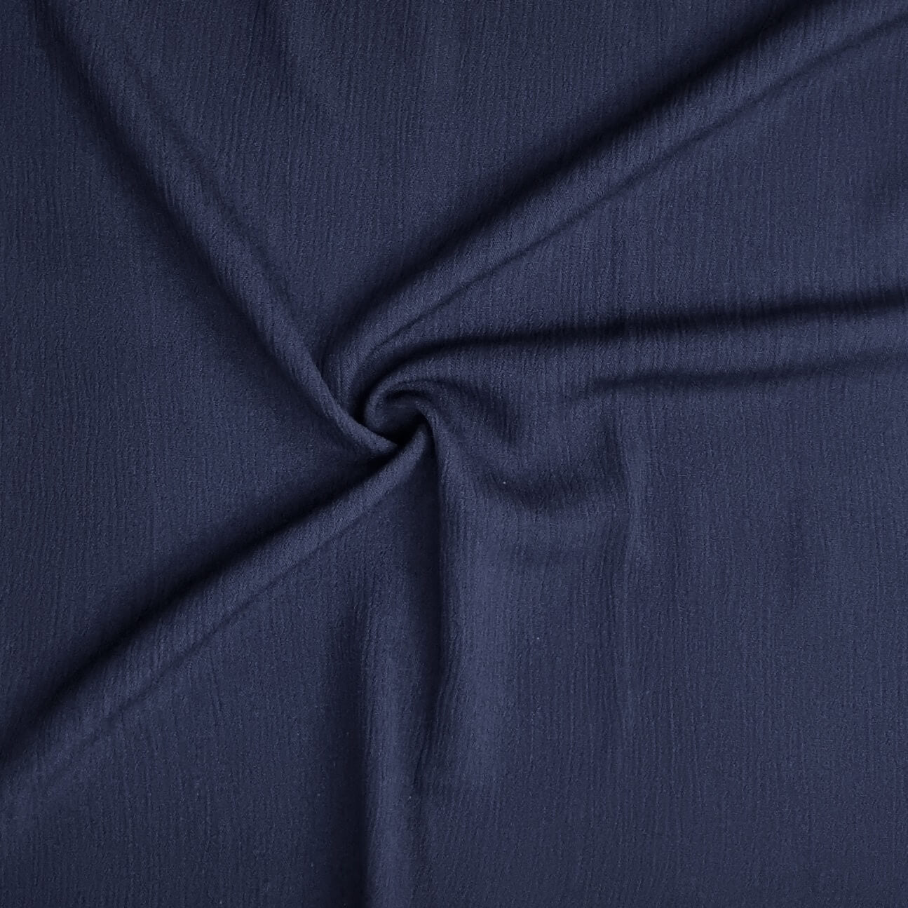 Navy Crinkled Viscose Fabric
