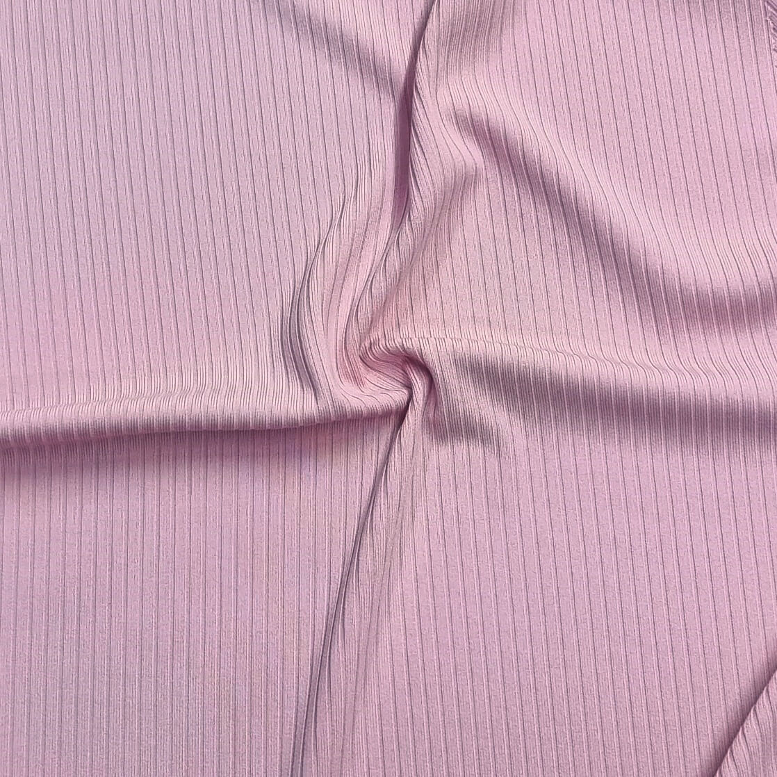 Pink Ribbed Knit Fabric