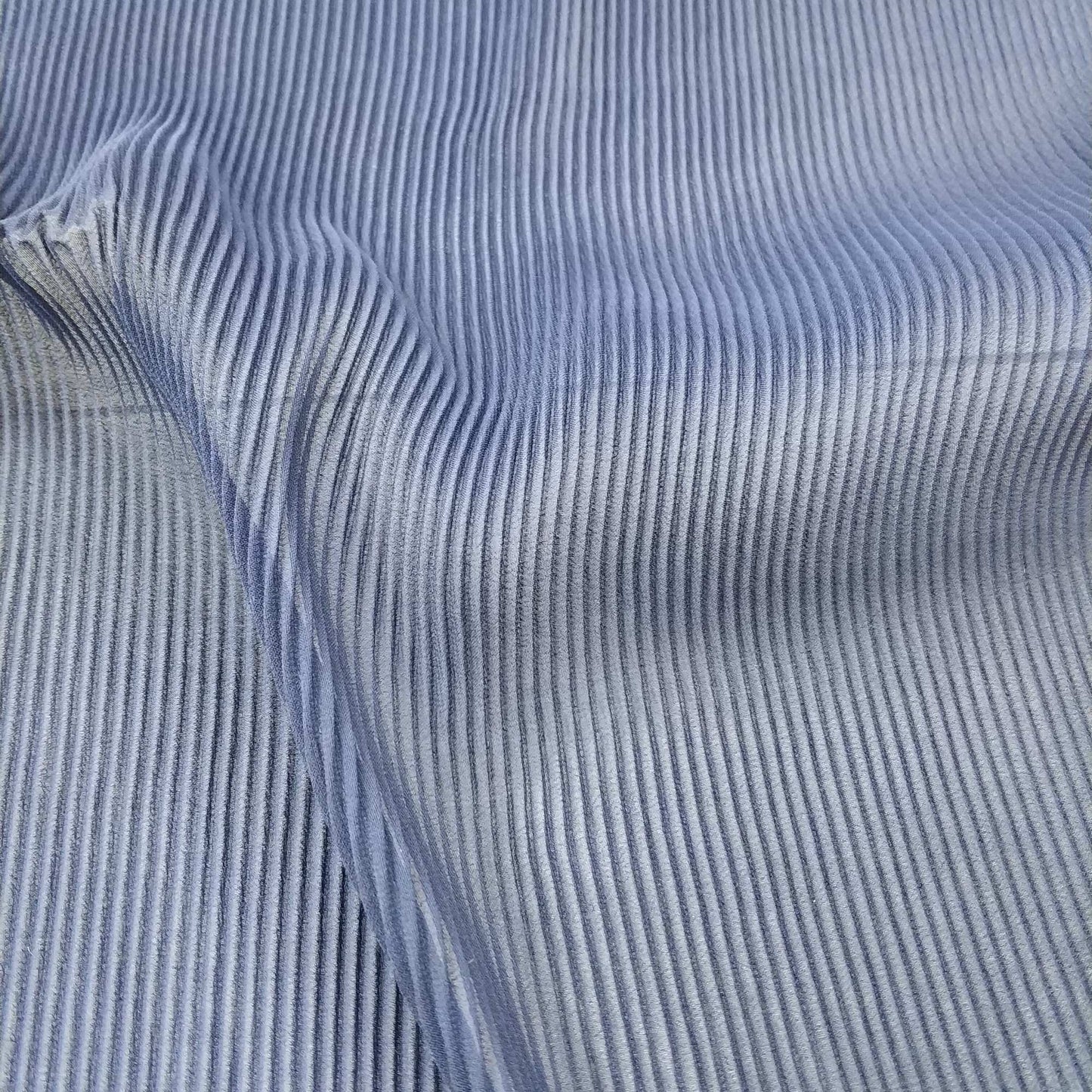 Soft Cobalt Blue Pleated Chiffon