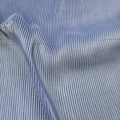 Soft Cobalt Blue Pleated Chiffon