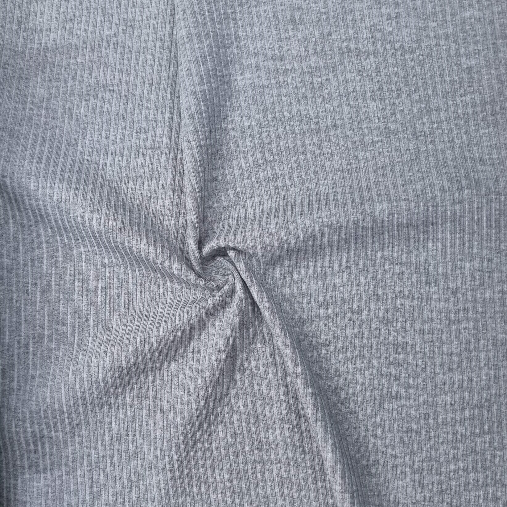 Light Gray Melage Ribbed Fabric