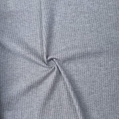 Light Gray Melage Ribbed Fabric