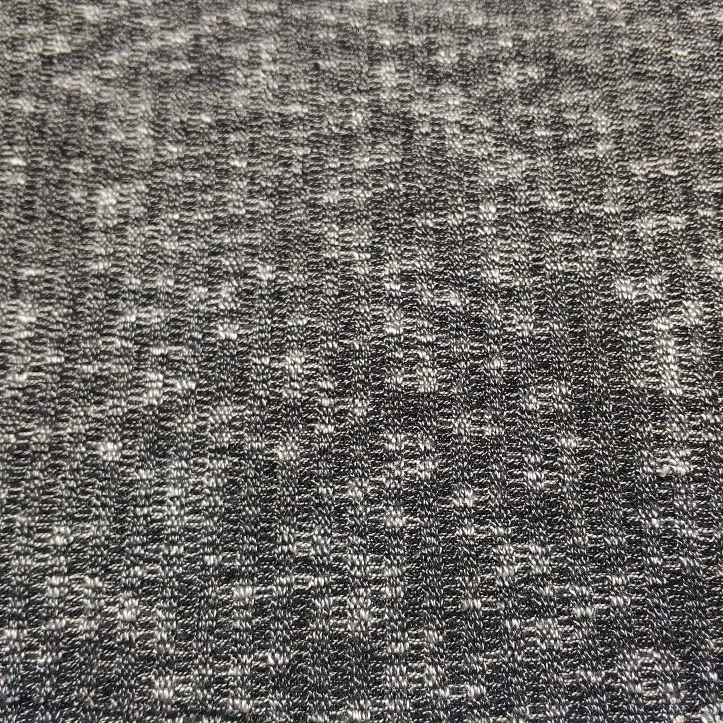 Rib Knit Fabric In Black With White Spots