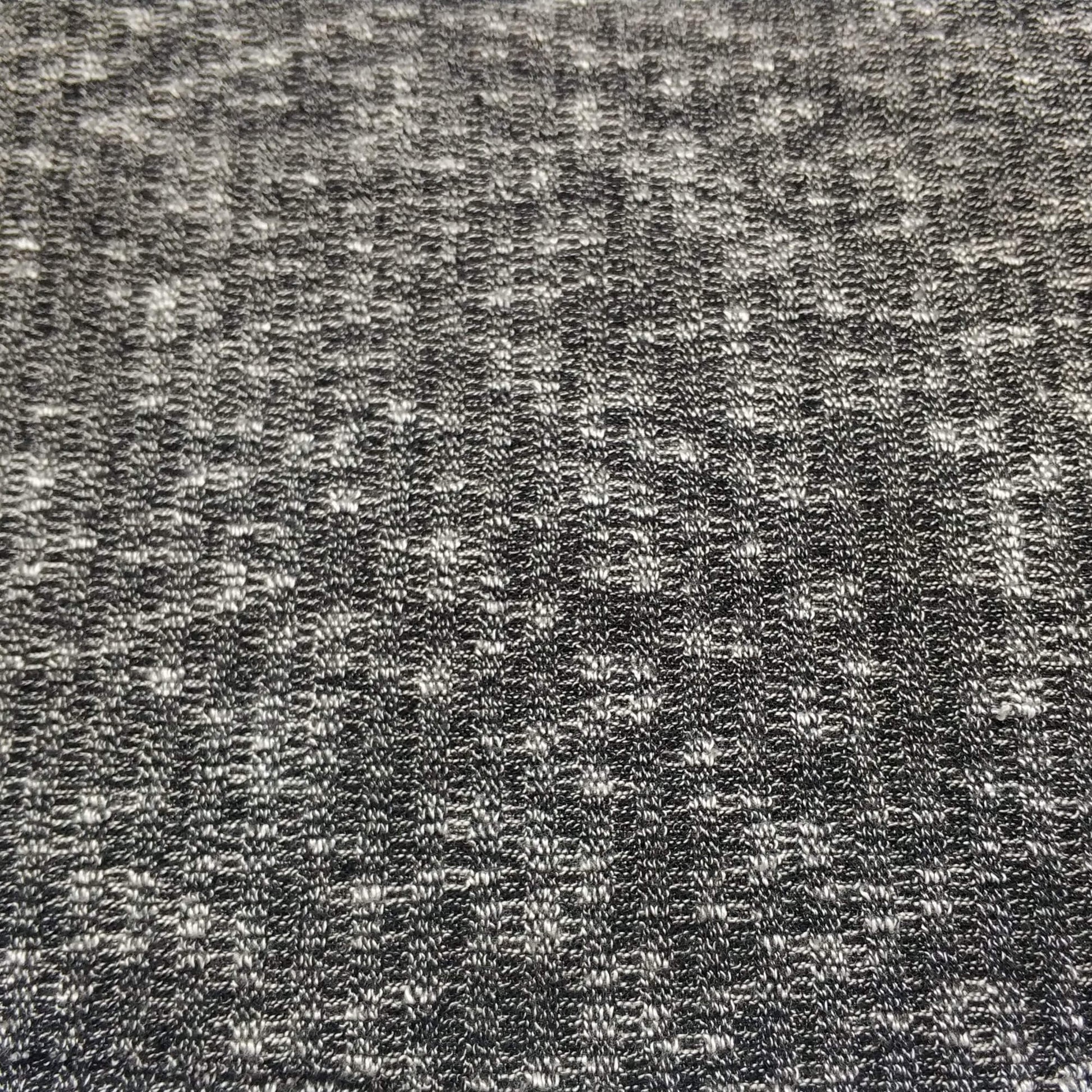 Rib Knit Fabric In Black With White Spots