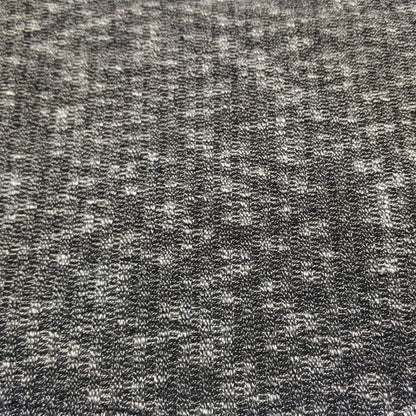 Rib Knit Fabric In Black With White Spots