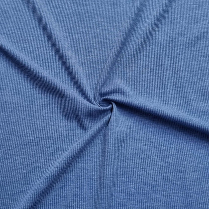 A 1×1 rib knit fabric In Light Blue Color