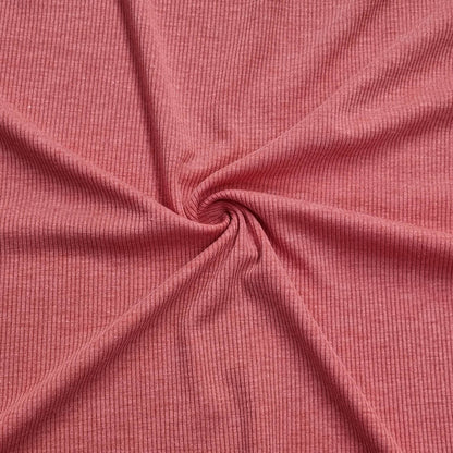 A 1×1 rib knit fabric In Red Color