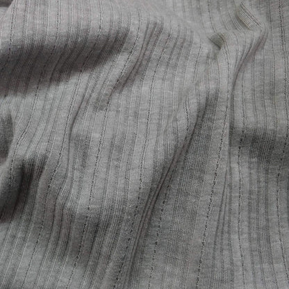Ribbed knit fabric inspired by the soft texture and stretch of classic undershirts in gray