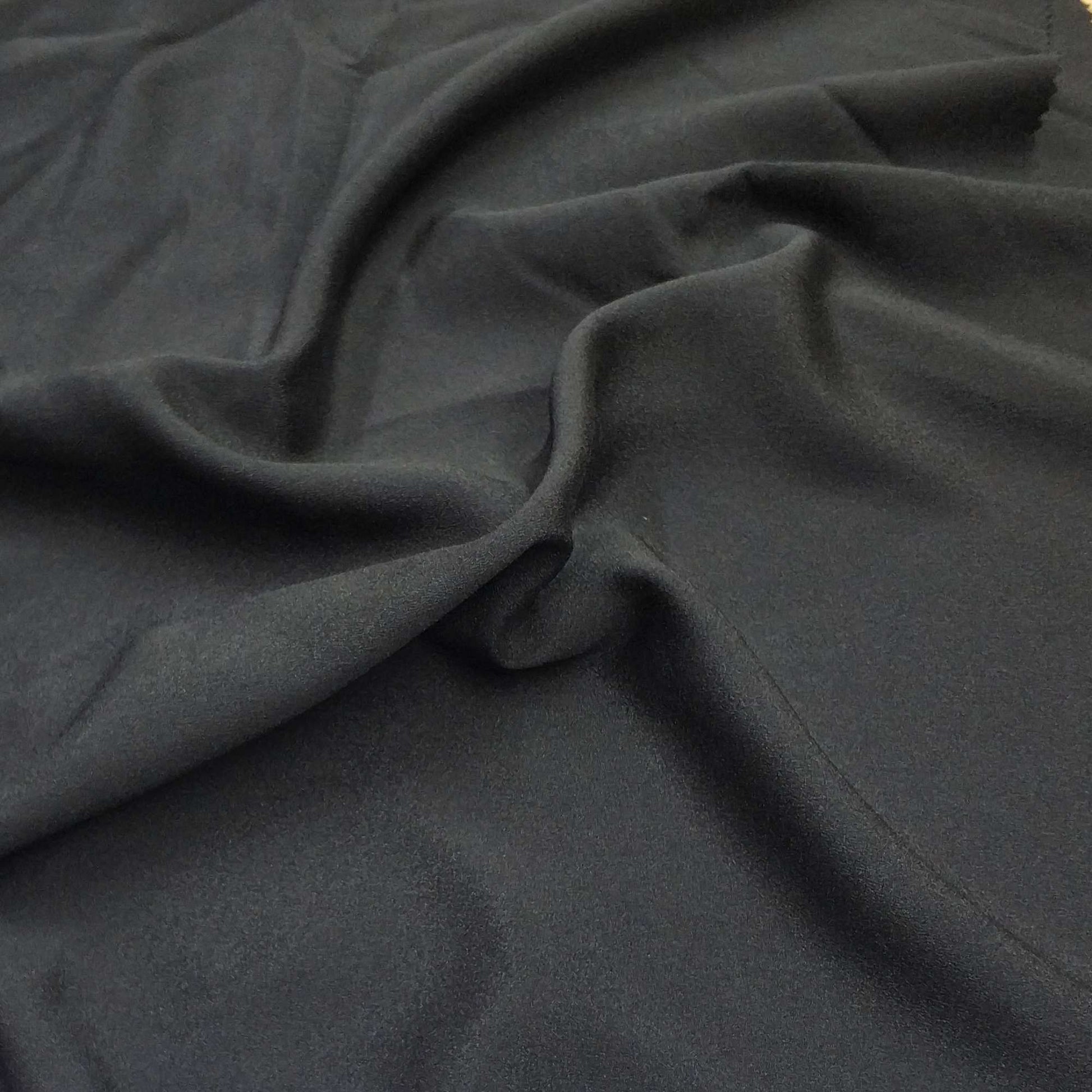 Black Crepe Fabric With A Subtle Sheen