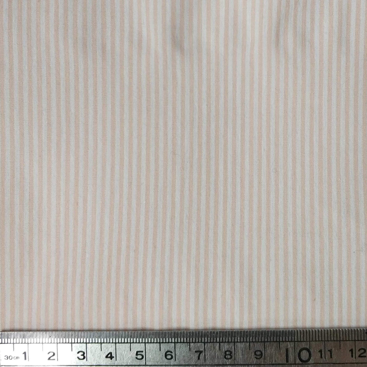 Peach Striped Cotton Poplin with Lycra