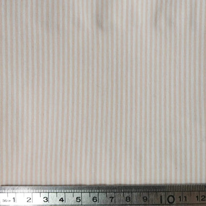 Peach Striped Cotton Poplin with Lycra