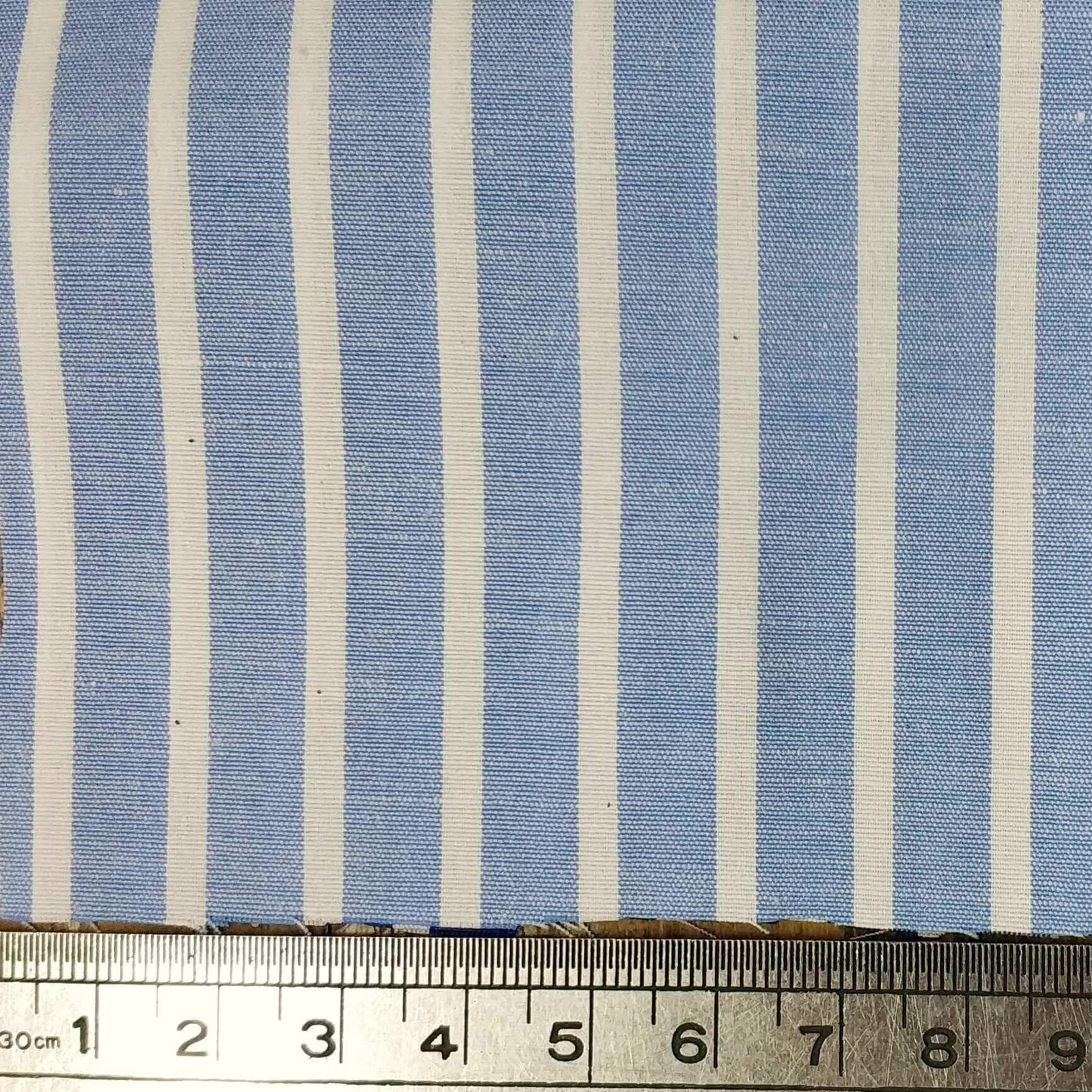 Sky Blue Striped Cotton Poplin with Lycra