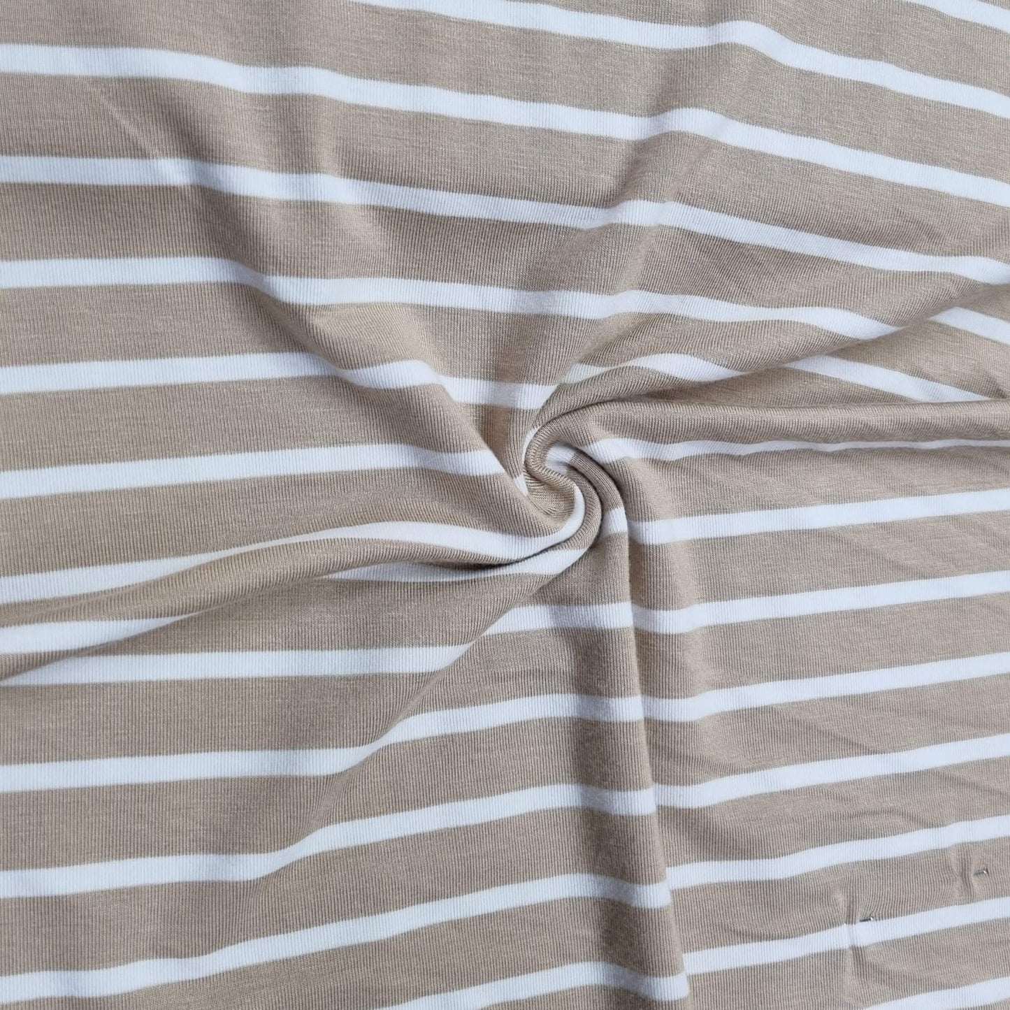 Beige And White Striped Fabric