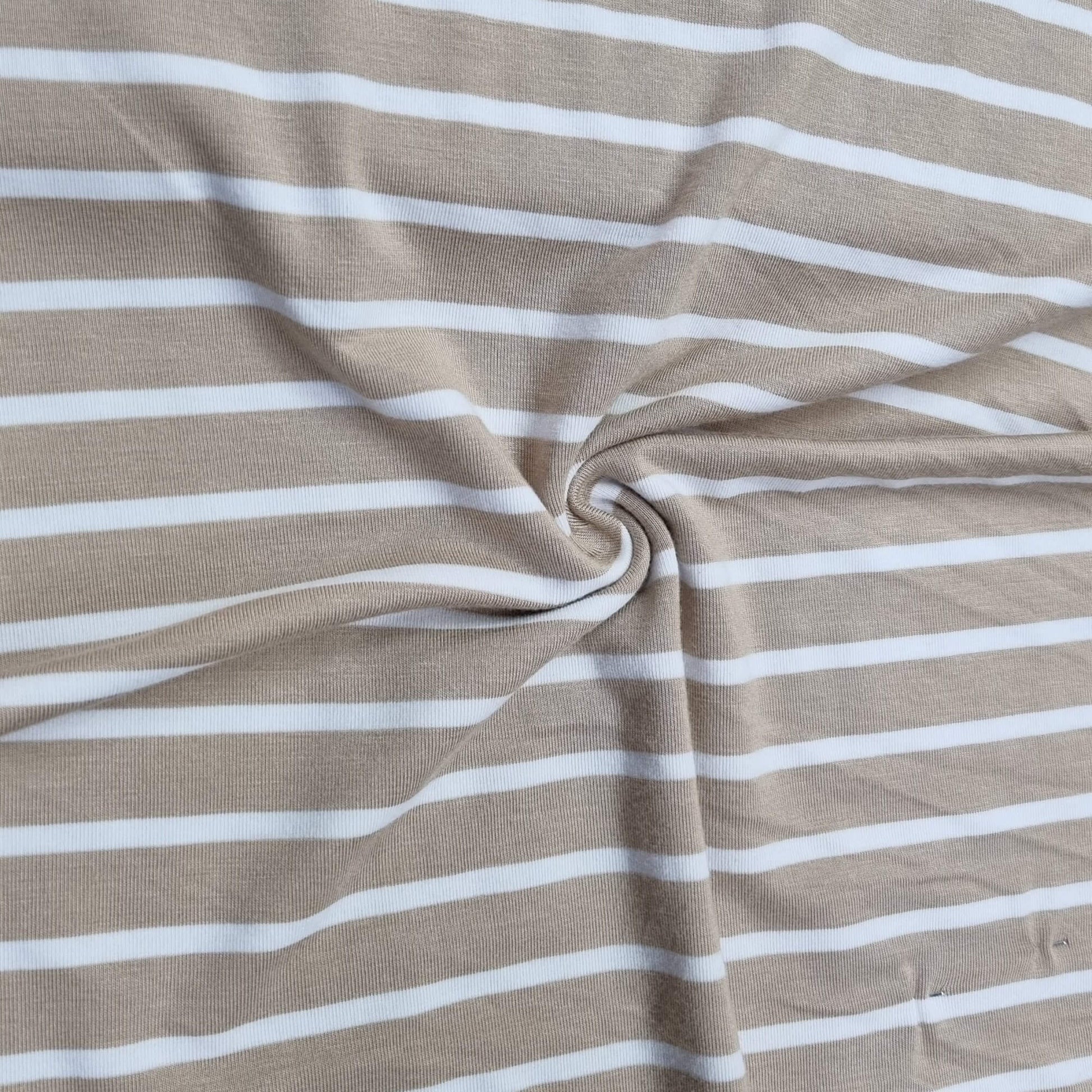 Beige And White Striped Fabric