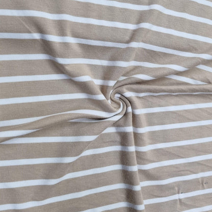 Beige And White Striped Fabric