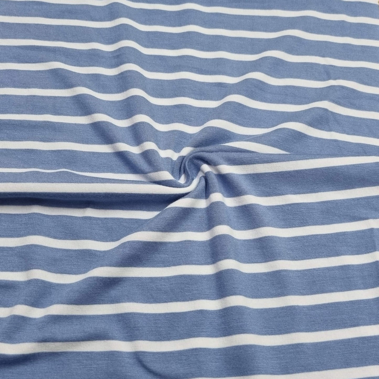 Blue And White Striped Fabric