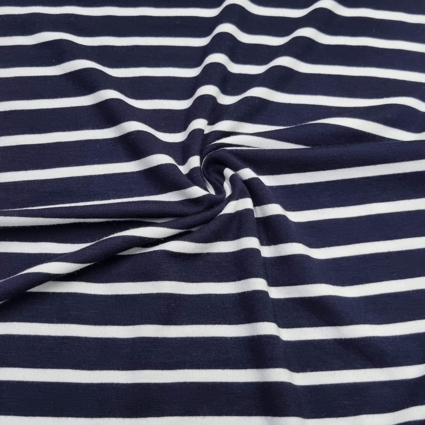 Navy Blue And White Striped Fabric