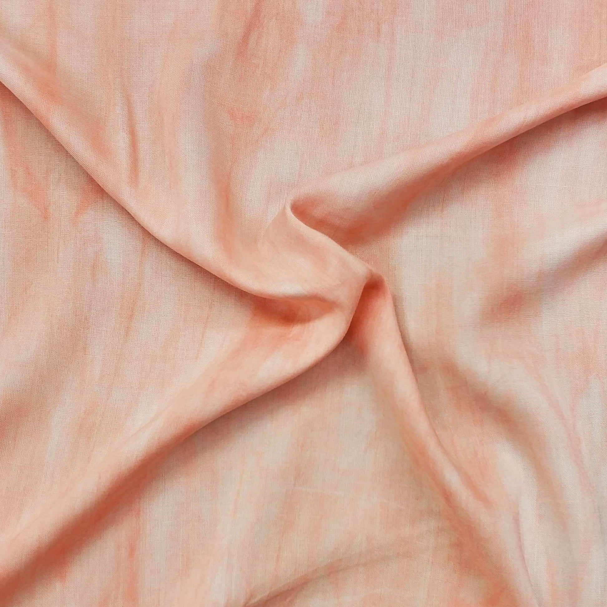 Orange Viscose Voile Tie‑Dye