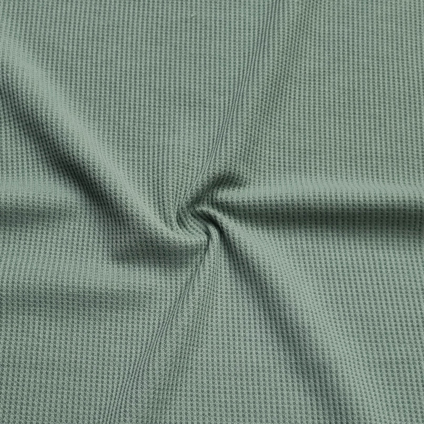 Waffle-textured fabric in sage green